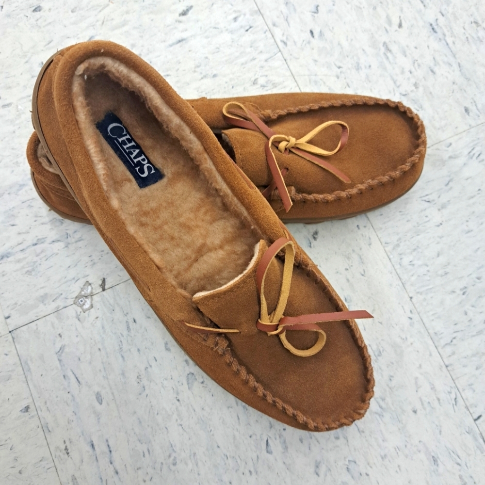 Chaps Tan Moccasin Slippers